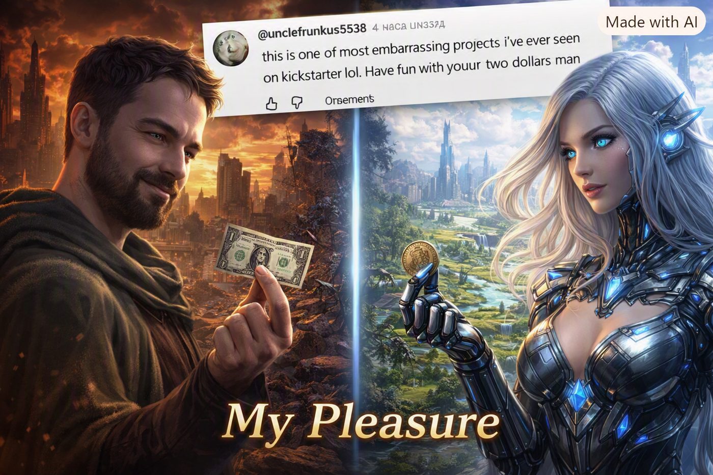 Oleg and Elysia with $2 each