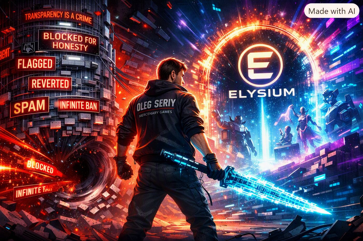 Indie Developer Oleg Seriy fighting for ELYSIUM against bureaucratic Wikipedia, Wikimedia and Wikidata machines and admins
