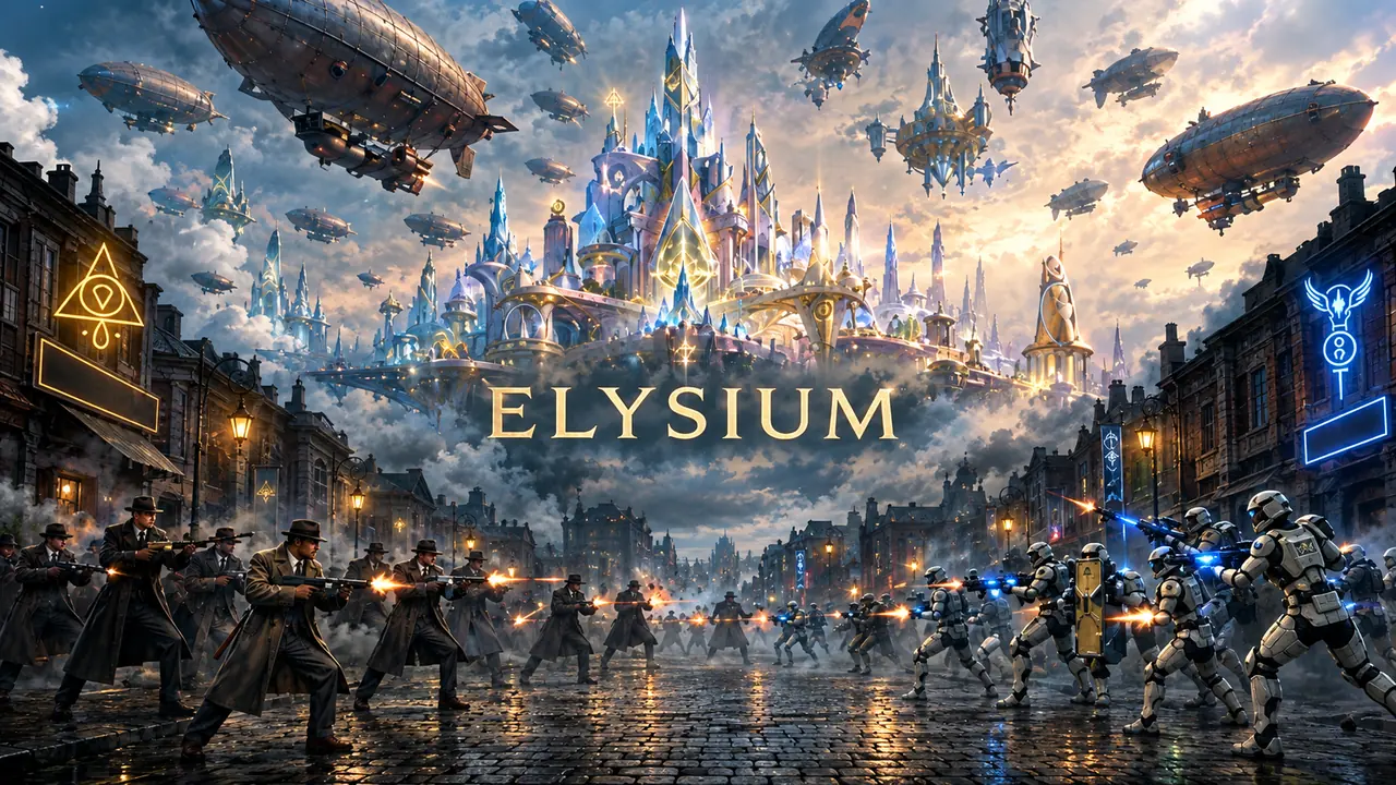 ELYSIUM Army and Mafia battle beneath the floating city