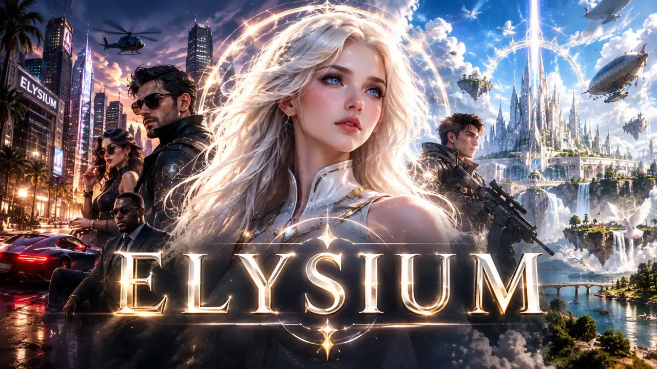 ELYSIUM main game preview with Elysia and the city of ELYSIUM