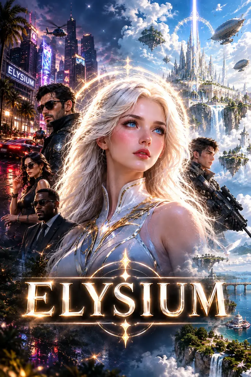 Vertical ELYSIUM main game preview with Elysia and the city