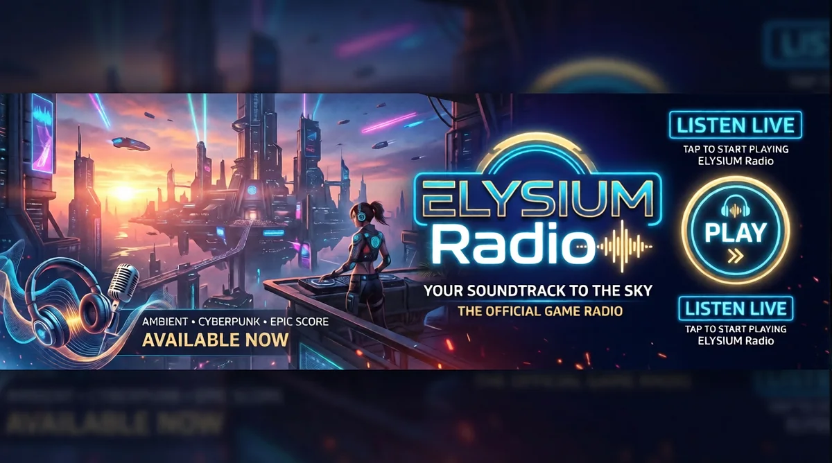 ELYSIUM Radio in the cyberpunk city
