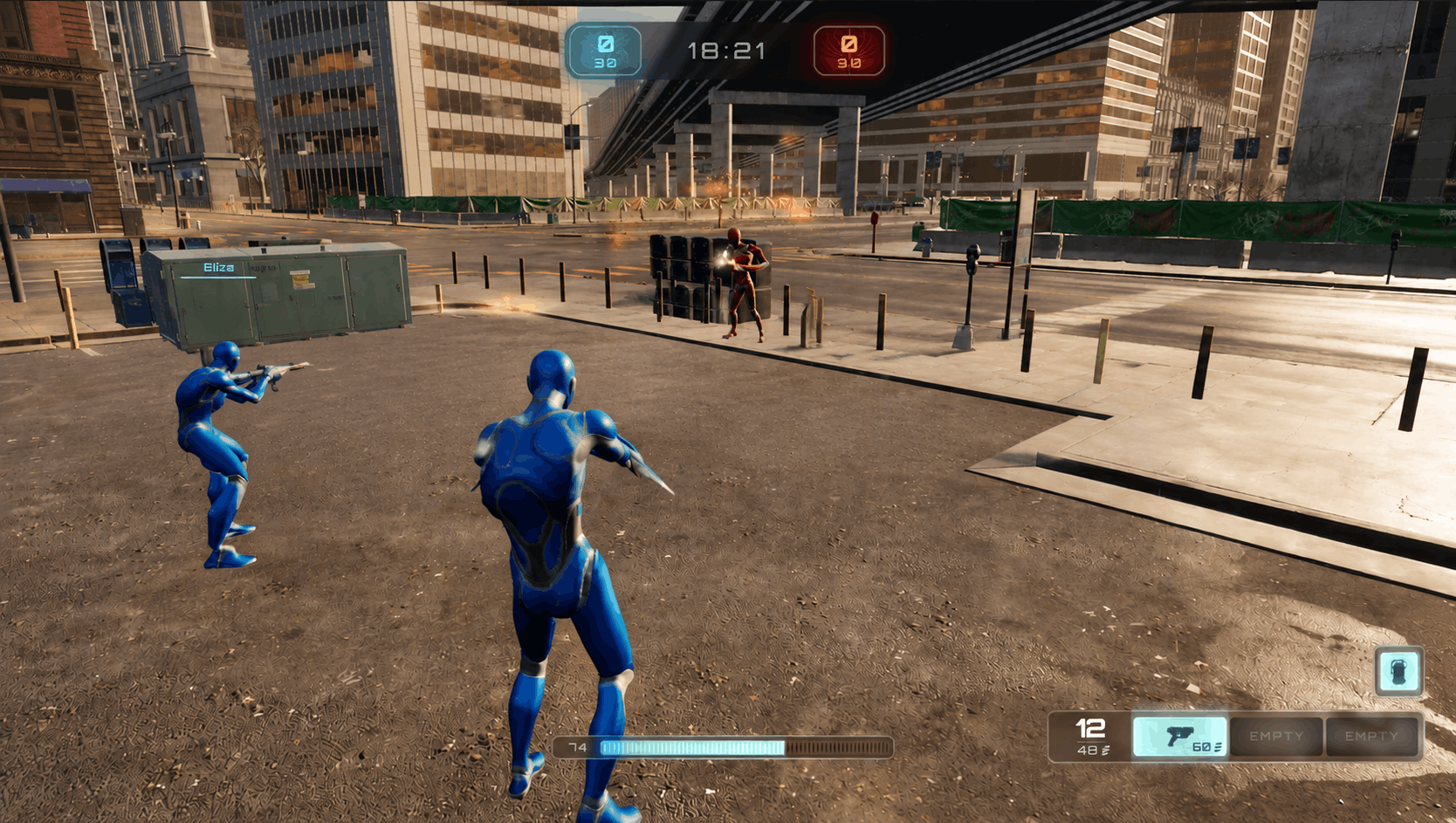 ELYSIUM Game third-person combat encounter screenshot